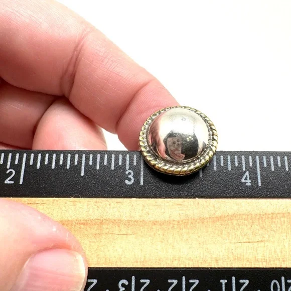 Vintage Taxco ATON Sterling Silver Two-Tone Dome Ring with Rope Edge Size 6 1/2 - Picture 15 of 16